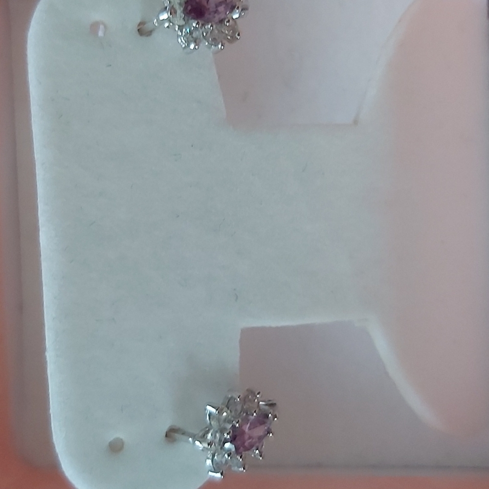 14kt gold white gold purple amethyst earrings new never worn